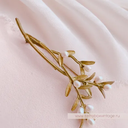 MICHAEL MICHAUD Брошь "Ароматные травы: с натуральным жемчугом"