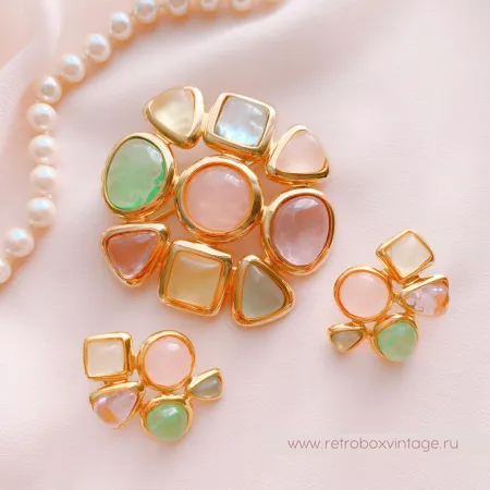 JOAN RIVERS Комплект «Шанель-пастель» (брошь и серьги)