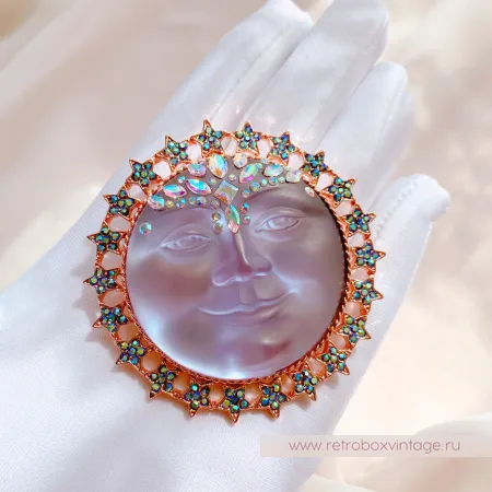 KIRKS FOLLY Брошь-кулон «Лавандовая императрица-луна»