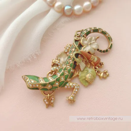 KIRKS FOLLY Брошь «Ящерка - хозяйка медной горы»