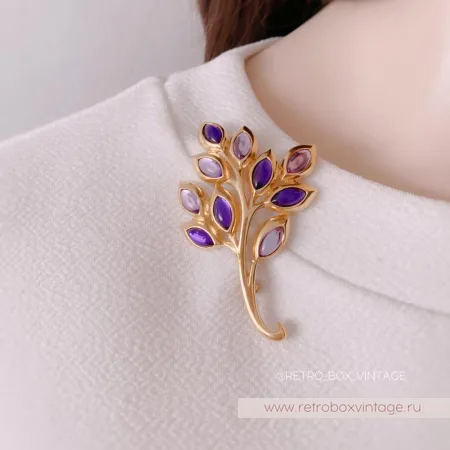 TRIFARI Брошь «Фиолетовая веточка»