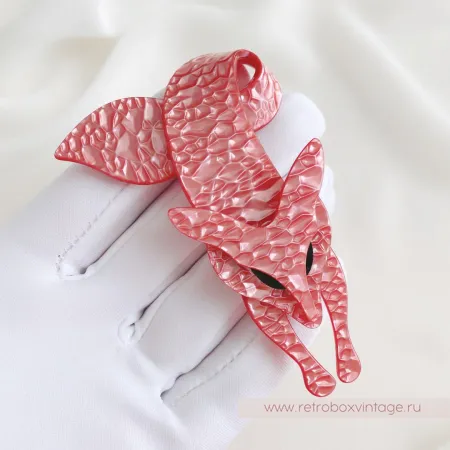 LEE STEIN Брошь «Розовая лиса»