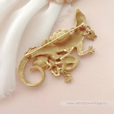 KIRKS FOLLY Брошь «Ящерка - хозяйка медной горы»