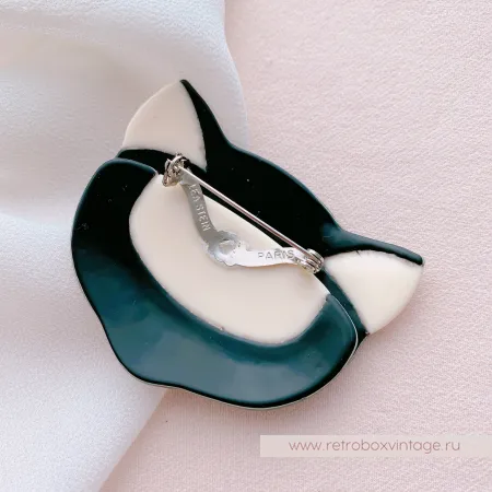 LEA STEIN Брошь «Кошечка: зеленый мох» светлые глазки