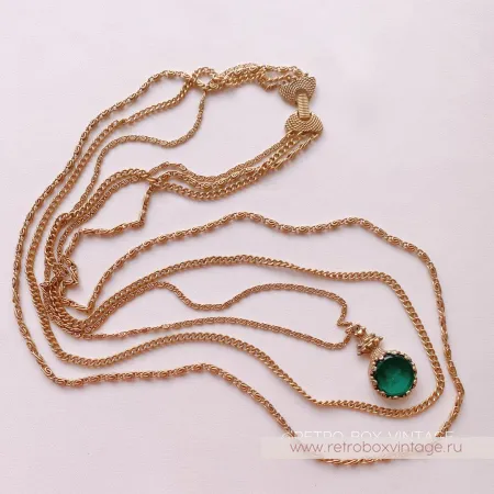 GOLDETTE Ожерелье «Афродита: изумрудная инталия»