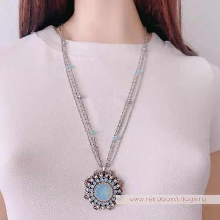 SWEET ROMANCE Кулон на цепочках с бусинами «Лунные кружева»