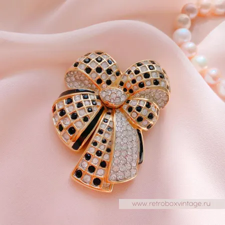 SWAROVSKI Брошь «Кристальный шахматный бант»