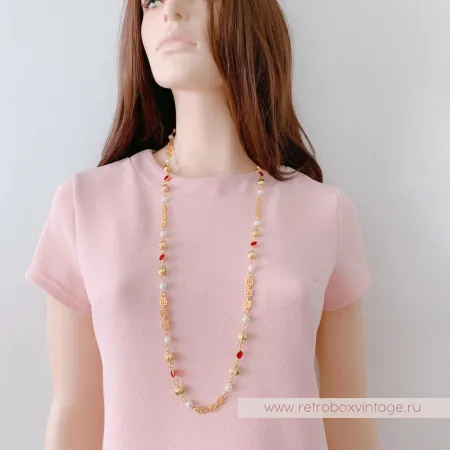 Ожерелье «Рубиния: нить безелей с жемчугом» NO NAME 