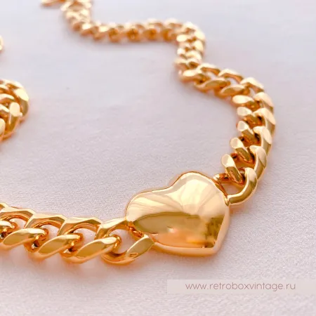 UVELINA Ожерелье-цепь "Золотое сердце"
