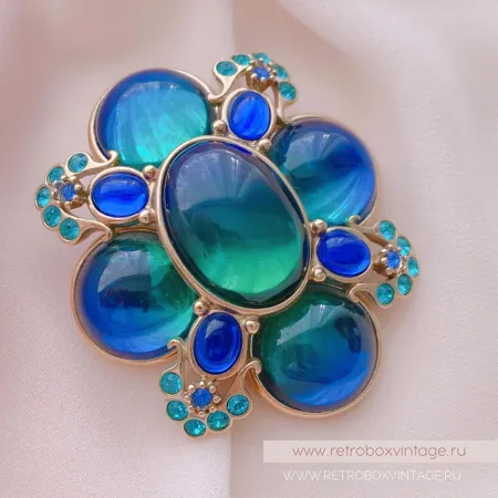 JOAN RIVERS Комплект «Магия цвета: брошь и серьги-капельки»