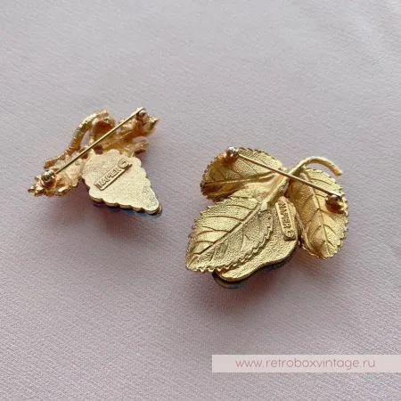 NAPIER Брошь винтажная «Виноград»