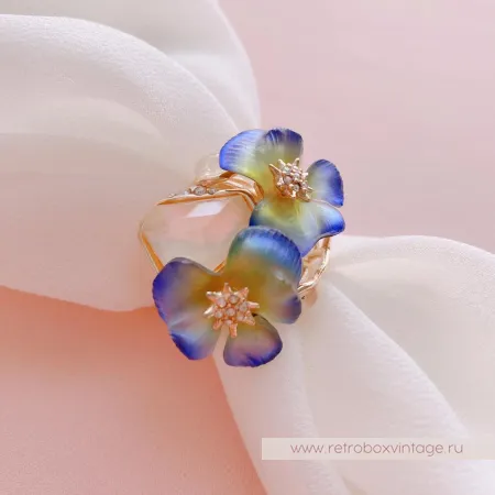 ALEXIS BITTAR Кольцо «Фиолетовые фиалки - анютины глазки»