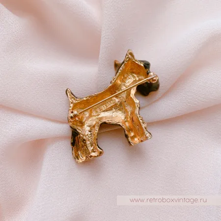 ERWIN PEARL Брошь «Собака шотландский терьер»