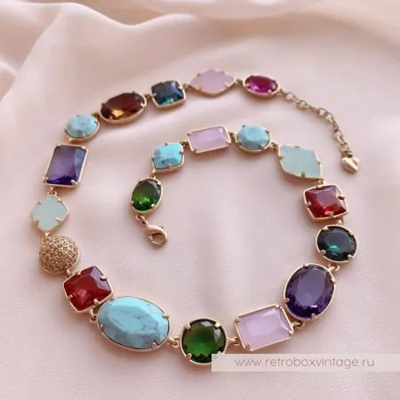 CAROLEE Ожерелье «Морские камушки-самоцветы»