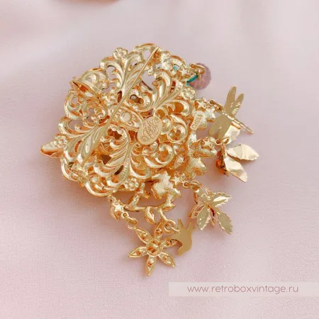 KIRKS FOLLY Брошь-кулон «Лесная фея и олененок»