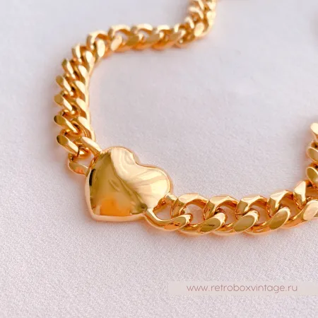 UVELINA Ожерелье-цепь "Золотое сердце"