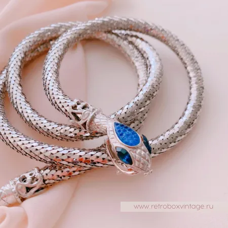 WHITING AND DAVIS Ожерелье-пояс «Серебристая змейка»