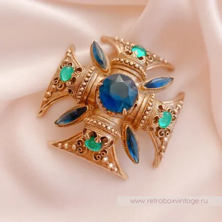 FLORENZA Брошь-кулон «Мальтийский крест»