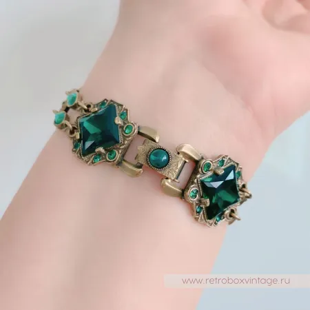 SWEET ROMANCE Браслет «Клеопатра: изумрудные в бронзе»