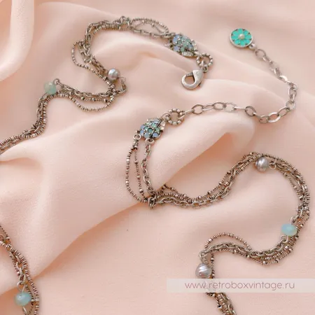 SWEET ROMANCE Кулон на цепочках с бусинами «Лунные кружева»