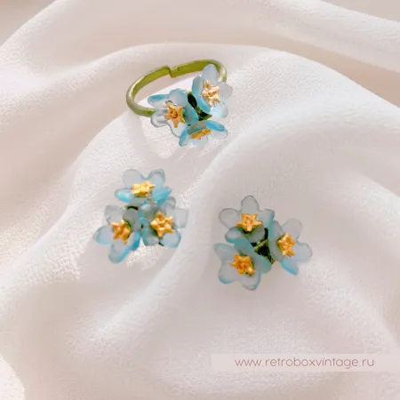 MICHAEL MICHAUD Кольцо "Три голубых незабудки"