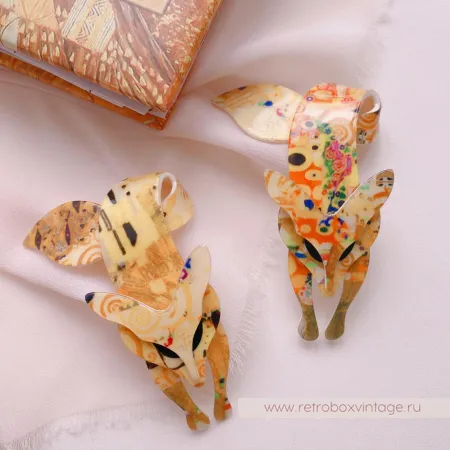 LEA STEIN Брошь «Лиса в стиле климта 2»