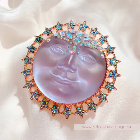 KIRKS FOLLY Брошь-кулон «Лавандовая императрица-луна»