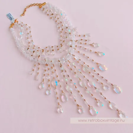 JOAN RIVERS Ожерелье "Хрустальный водопад" с сиянием Aurura Borealis