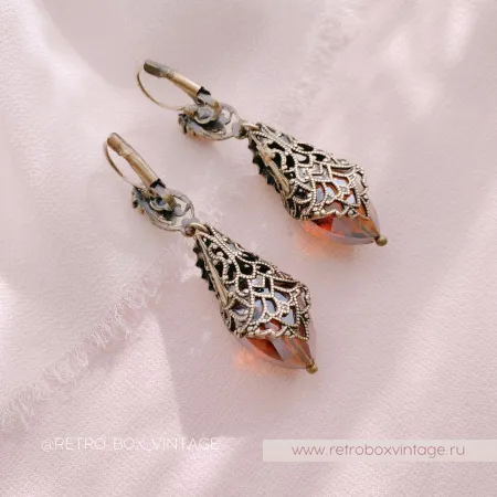 SWEET ROMANCE Серьги «Эсмеральда: коньячные»