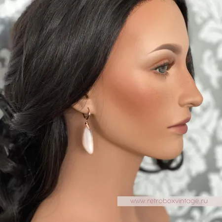 ALEXIS BITTAR Серьги «Легче перышка: бежевые в розовом золоте»