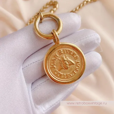 JOAN RIVERS Ожерелье «Медальон с золотой пчелой» (уценка)