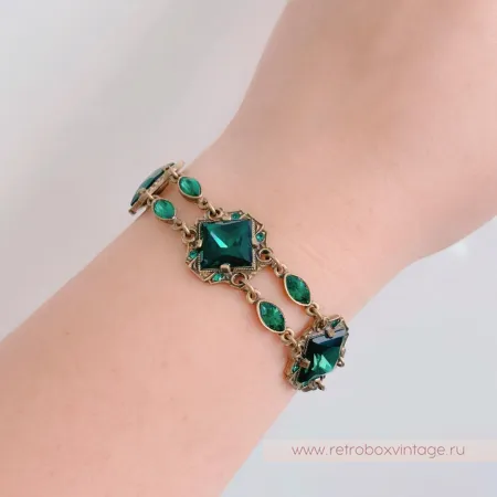 SWEET ROMANCE Браслет «Клеопатра: изумрудные в бронзе»