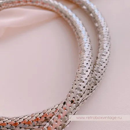 WHITING AND DAVIS Ожерелье-пояс «Серебристая змейка»