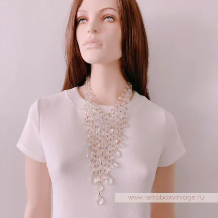 JOAN RIVERS Ожерелье "Хрустальный водопад" с сиянием Aurura Borealis