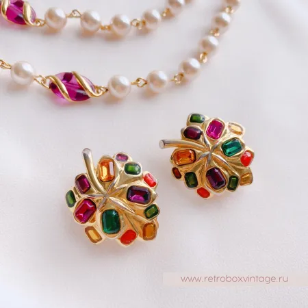 JOAN RIVERS Клипсы «Цветные листочки»