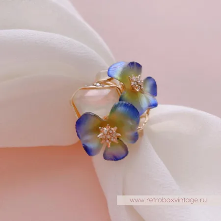 ALEXIS BITTAR Кольцо «Фиолетовые фиалки - анютины глазки»