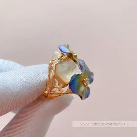 ALEXIS BITTAR Кольцо «Фиолетовые фиалки - анютины глазки»