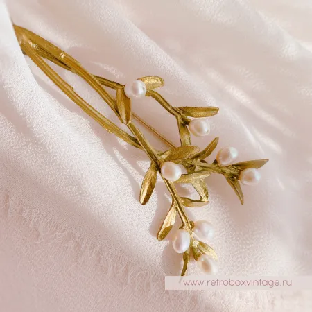 MICHAEL MICHAUD Брошь "Ароматные травы: с натуральным жемчугом"