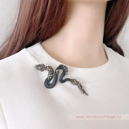 ALEXIS BITTAR Брошь «Имперская черная змея»