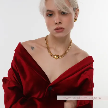 UVELINA Ожерелье-цепь "Золотое сердце"