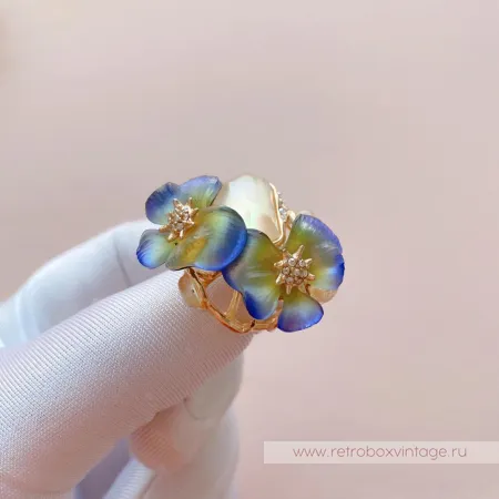 ALEXIS BITTAR Кольцо «Фиолетовые фиалки - анютины глазки»