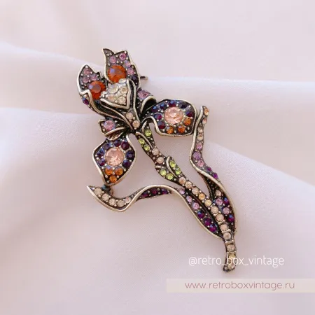 HEIDI DAUS Брошь «Кристальный ирис»