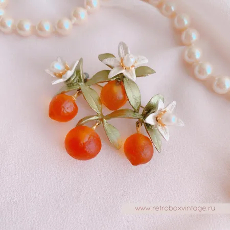 MICHAEL MICHAUD Брошь «Апельсины и цветы»