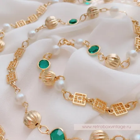 Нить безелей с жемчугом «Изумрундия» NO NAME 