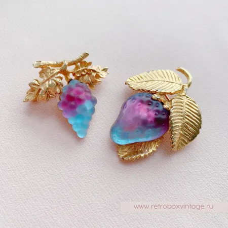 NAPIER Брошь винтажная «Виноград»