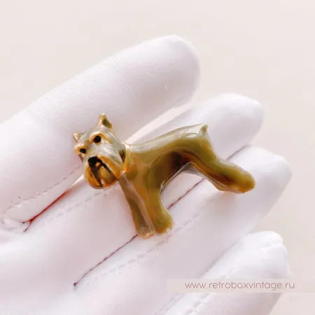 ERWIN PEARL Брошь «Собака шнауцер»