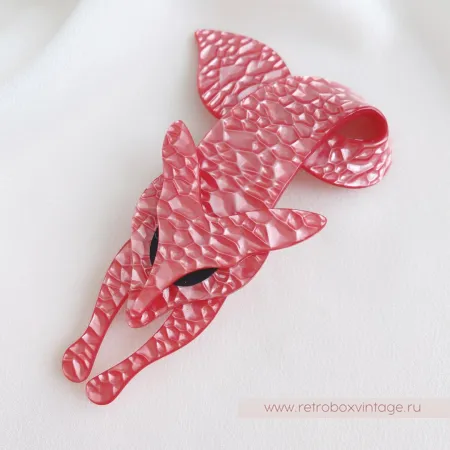 LEE STEIN Брошь «Розовая лиса»