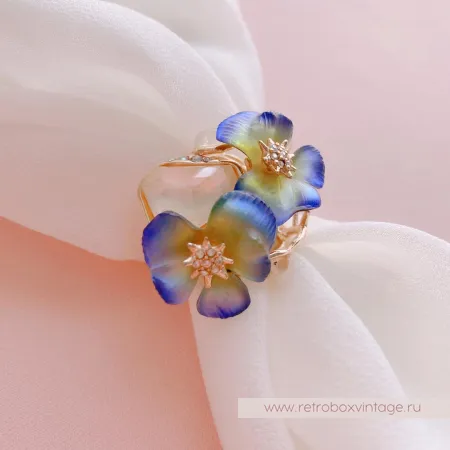 ALEXIS BITTAR Кольцо «Фиолетовые фиалки - анютины глазки»