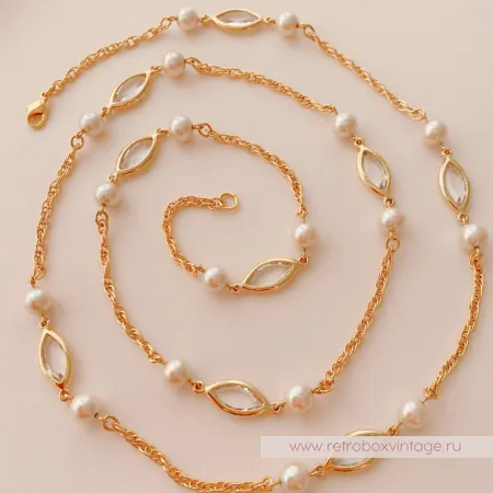 TRIFARI Комплект «Жемчужный: ожерелье и клипсы»