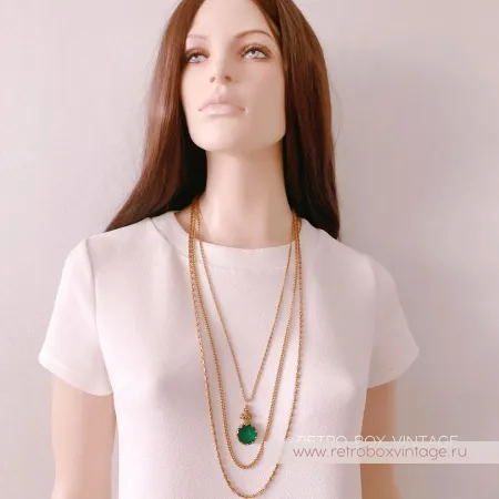 GOLDETTE Ожерелье «Афродита: изумрудная инталия»